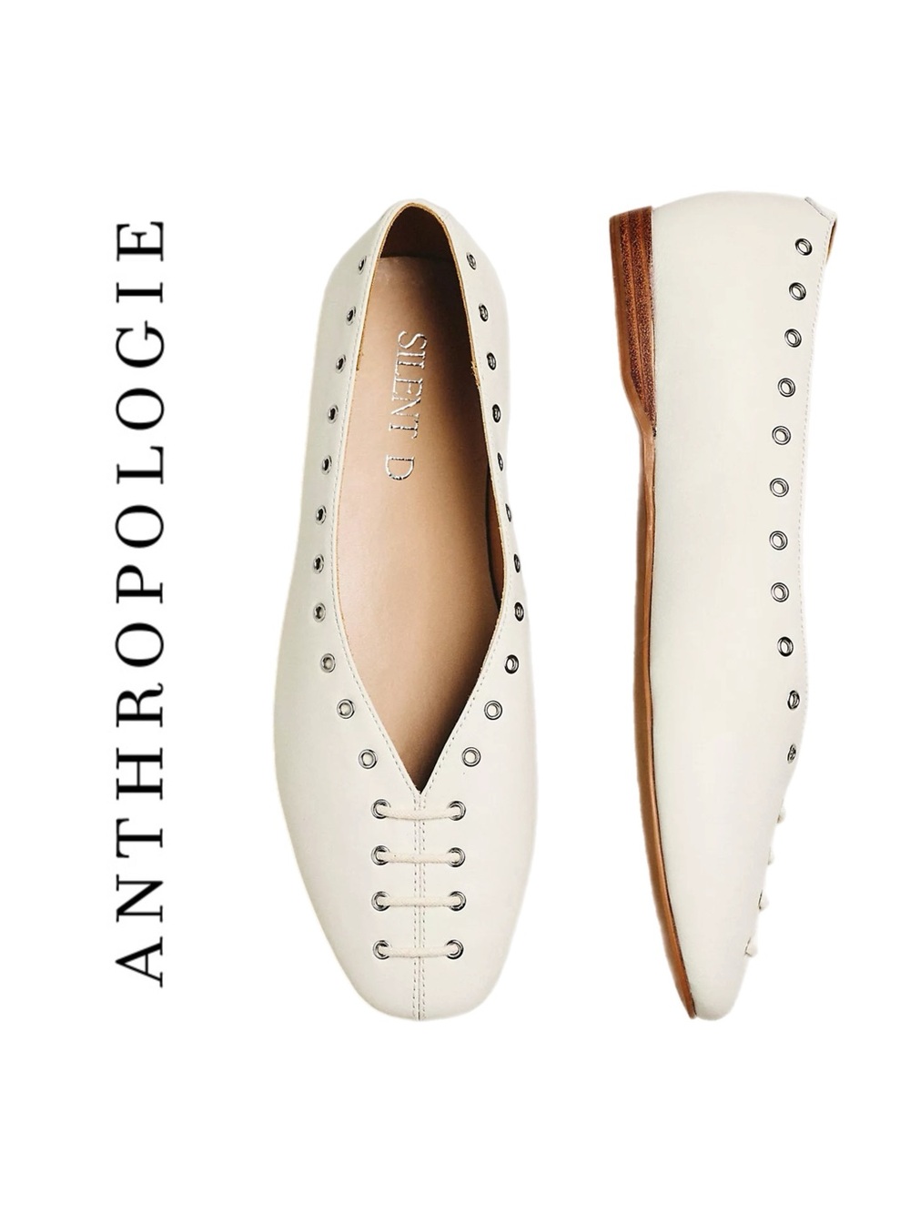 Anthropologie Silent D Lonny Grommet Lace-Up Flats